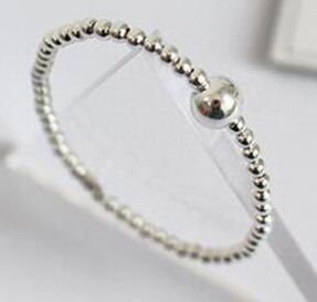 925 Sterling Silver Bracelet Ball Chain Genuine Solid Silver Fashion Women Round Bracelets Bangles High Quality BSW427