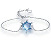 925 Sterling Silver Natural Topaz Crystal Bangles & Bracelets Super Shiny Bracelets for Women Fine Jewelry SSB014