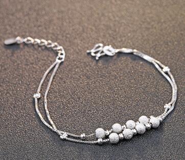 Brand 7Styles Stars Ball Cube Real 925 Silver Chain & Link Bracelets for Women Fine Sterling-Silver-Jewelry SSB002-1