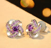 Brand New Clover 925 Sterling Silver Crystal Stud Earrings for Women Fashion-Jewelry Sterling Silver Jewelry EWS406