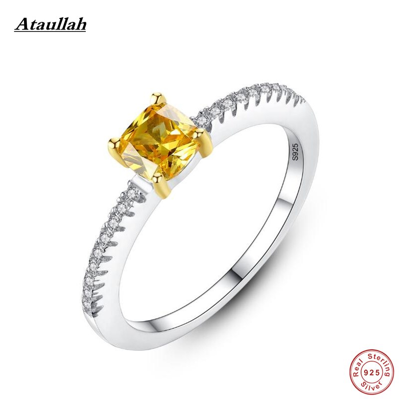 Citrine Yellow Natural Crystal Women Ring Fashion Jewelry Wedding Engagement Rings for Women RWD869