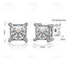 Classic 925 Sterling Silver Cube Zircon Stud Earrings for Women 4Prongs Earrings Christmas Gift for Girl EWS418