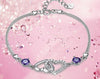 Fashion 925 Sterling Silver Heart Amethyst Charm Bracelets For Women Four Leaf Clover Fine Jewelry BSW313