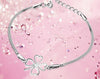 Fashion 925 Sterling Silver Heart Amethyst Charm Bracelets For Women Four Leaf Clover Fine Jewelry BSW313