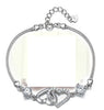 Fashion 925 Sterling Silver Heart Amethyst Charm Bracelets For Women Four Leaf Clover Fine Jewelry BSW313