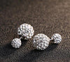 Luxury Fine Double-Ball 925 Sterling Silver Women Stud Earrings Sterling-Silver-Jewelry Brand SSE001-F