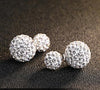 Luxury Fine Double-Ball 925 Sterling Silver Women Stud Earrings Sterling-Silver-Jewelry Brand SSE001-F