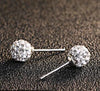 Luxury Fine Double-Ball 925 Sterling Silver Women Stud Earrings Sterling-Silver-Jewelry Brand SSE001-F