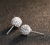 Luxury Fine Double-Ball 925 Sterling Silver Women Stud Earrings Sterling-Silver-Jewelry Brand SSE001-F