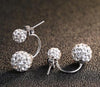 Luxury Fine Double-Ball 925 Sterling Silver Women Stud Earrings Sterling-Silver-Jewelry Brand SSE001-F