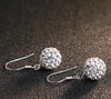 Luxury Fine Double-Ball 925 Sterling Silver Women Stud Earrings Sterling-Silver-Jewelry Brand SSE001-F