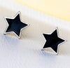 Luxury Gentle Stars Round Square Real 925 Sterling Silver Stud Earrings for Women Sterling-Silver-Jewelry SSE006-F