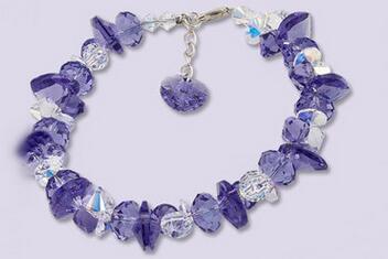 Natural Austrian Crystal Candy Color Bracelets for Women Sterling-Silver-Jewelry Heart of Ocean Bracelet BSW502