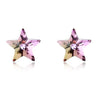Natural Crystal Stars 925 Sterling Silver Stud Earrings for Women Sterling-Silver-Jewelry Multicolor Earrings SSE003
