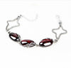 Natural Garnet Yellow Jade Emerald 925 Silver Bracelets & Cuff for Women Sterling Silver Jewelry Charm Bracelet BSW453