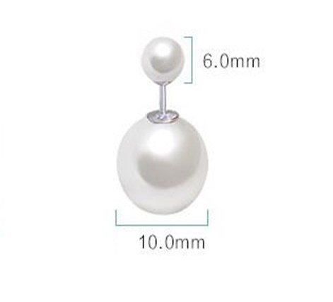 New Real Natural Pearls 925 Silver Stud Earrings With Sterling-Silver-Jewelry Fine Women Earrings SSE011-F