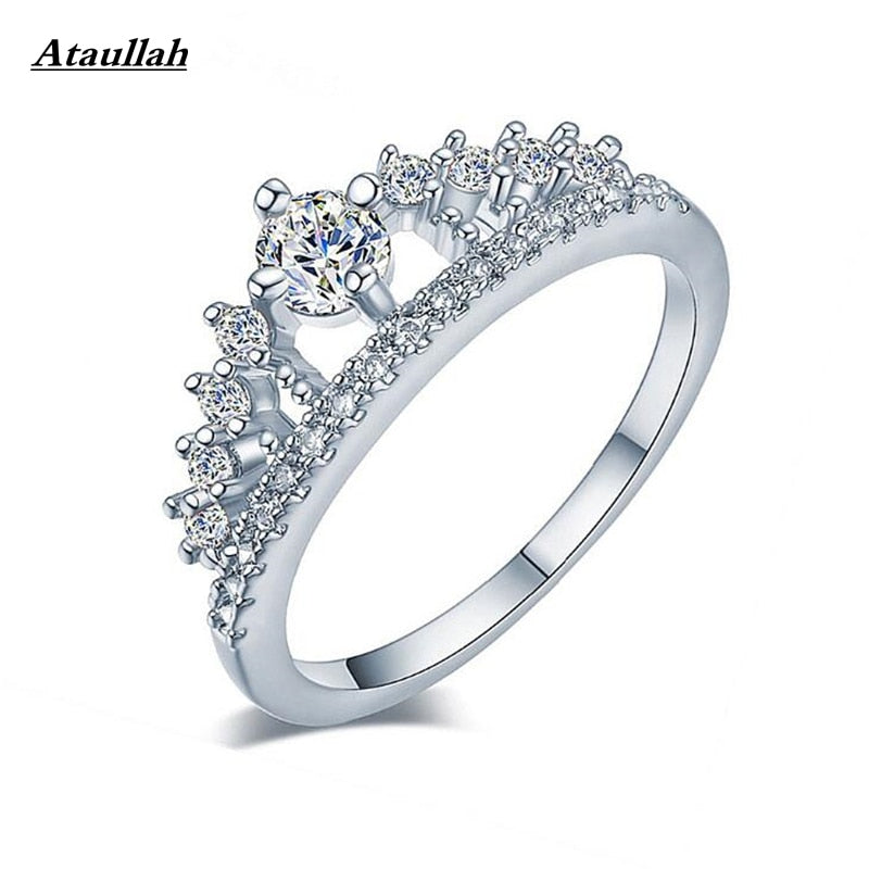 Princess Crown Rings for Women AAA Cubic Zirconia Setting Engagement Wedding Rings female Anel Accessories RWD7-090