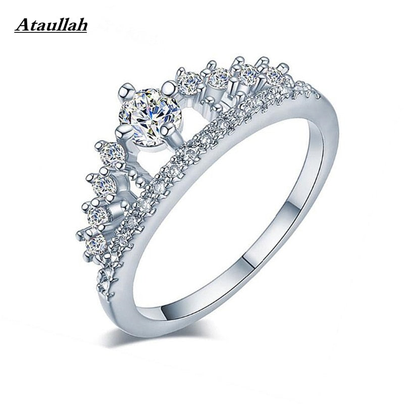 Princess Crown Rings for Women AAA Cubic Zirconia Setting Engagement Wedding Rings female Anel Accessories RWD7-090