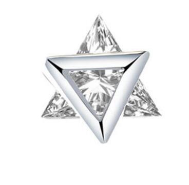 Simple Six Stars 925 Sterling Silver Fashion Triangle Stud Earrings for Women Fine 925 Silver Jewelry Earrings EWS425