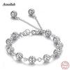 Top Quality New 925 Sterling Silver Bracelets for Women Girl Ball Fashion Jewelry 19CM BSW504
