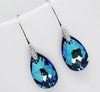 Trendy Blue Natural Crystal 100% Real 925 Sterling Silver Earrings for Women Jewelry Luxury Water Drop Earrings EWS410