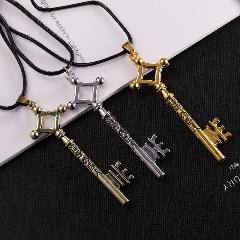 Attack On Titan Necklace Eren Key Shingeki No Kyojin Pendant Vintage Retro Anime Jewelry For Men Cosplay