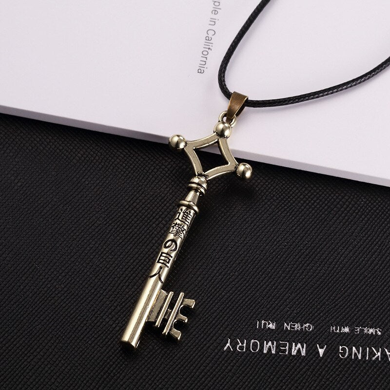 Attack On Titan Necklace Eren Key Shingeki No Kyojin Pendant Vintage Retro Anime Jewelry For Men Cosplay