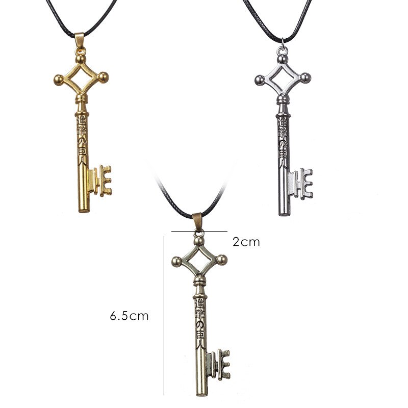 Attack On Titan Necklace Eren Key Shingeki No Kyojin Pendant Vintage Retro Anime Jewelry For Men Cosplay