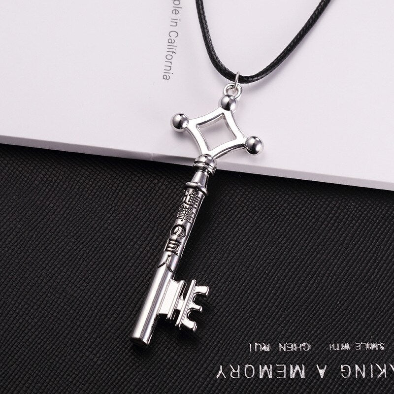 Attack On Titan Necklace Eren Key Shingeki No Kyojin Pendant Vintage Retro Anime Jewelry For Men Cosplay