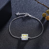Austria Elements Crystal Bracelet for Women European and American Fashion Jewelry 925 Sterling Silver Geometric Trendy Style