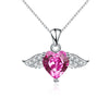Austrian Crystal 100% Genuine 925 Sterling Silver Necklace Angel Love Of Wings Jewelry Heart Pendant Necklaces For Woman