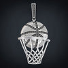Austrian Rhinestone Inlaid Basketball Pendant Necklace Men's Necklace Watch Metal Hip Hop Jewelry Accessories Party Gift