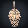 Austrian Rhinestone Inlaid Basketball Pendant Necklace Men's Necklace Watch Metal Hip Hop Jewelry Accessories Party Gift