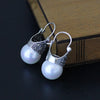 Authenic 925 Silver Earrings For Women Thai Silver Wholesale Pure Silver Jewelry Beautiful Lady Shell Pearl Fine Earrings