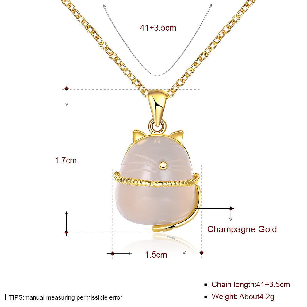 Authentic 100% 925 Sterling Silver Lovely Cat Exquisite Women Pendant Necklace Luxury Sterling Silver Jewelry Gift