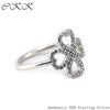 Authentic 925 Sterling Silve Petals of Love Ring With Clear CZ for Women DIY Fine Jewelry SR074