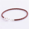Authentic 925 Sterling Silver Barrel Clasp Bracelet With Burgendy Leather for Women Fit Charm Beads DIY Fine Jewelry SLE005