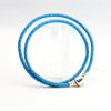 Authentic 925 Sterling Silver Barrel Clasp Bracelets With Sky Blue Leather for Women Fit Charm Beads DIY Fine Jewelry SLE016