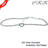 Authentic 925 Sterling Silver Heart silver bracelet With Clear CZ DIY FIne Jewelry SLB003