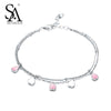 Authentic 925 Sterling Silver Hearts Charms Bracelets for Wedding Fine Jewelry 2020 New Romantic Love Bracelets Gift