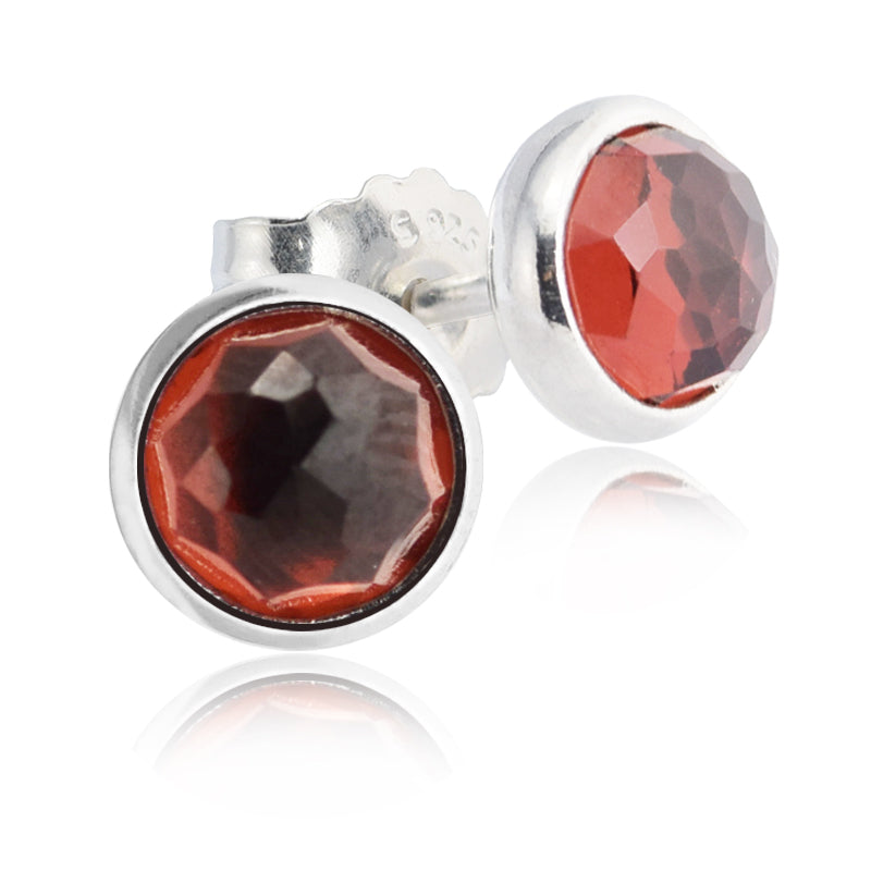 Authentic 925 Sterling Silver January Droplets Earrings With Garnet DIY Fine Jewelry for Women SLE080-1