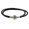 Authentic 925 Sterling Silver Jewelry Black Leather Bracelets