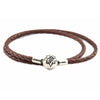 Authentic 925 Sterling Silver Jewelry Brown Leather Bracelets