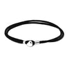 Authentic 925 Sterling Silver Jewelry Fabric Cord Bracelet, Black for Women DIY Jewelry Making SL801