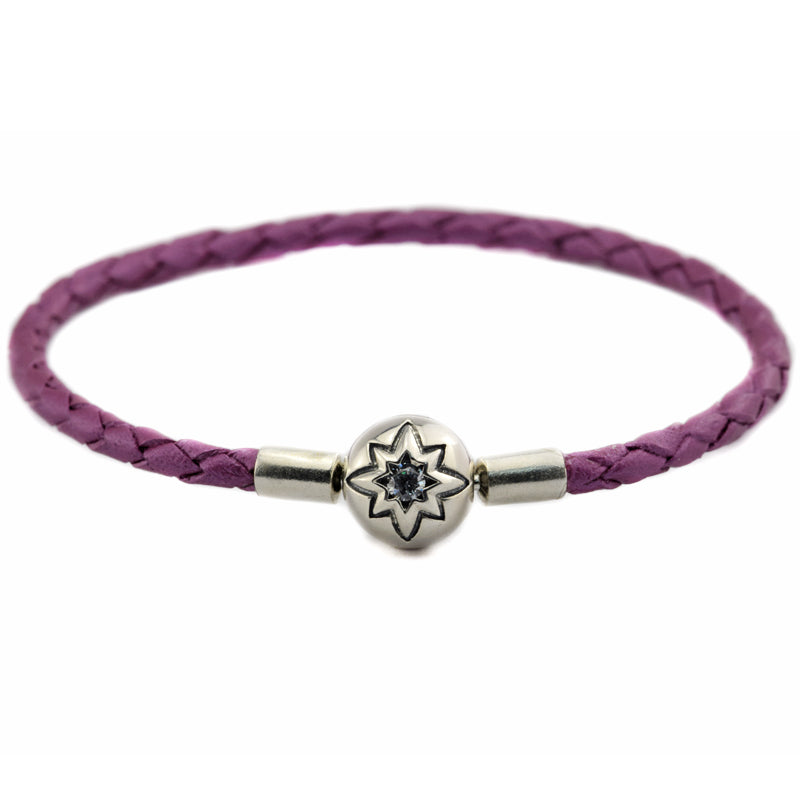 Authentic 925 Sterling Silver Jewelry Honeysuckle Pink Leather Bracelets