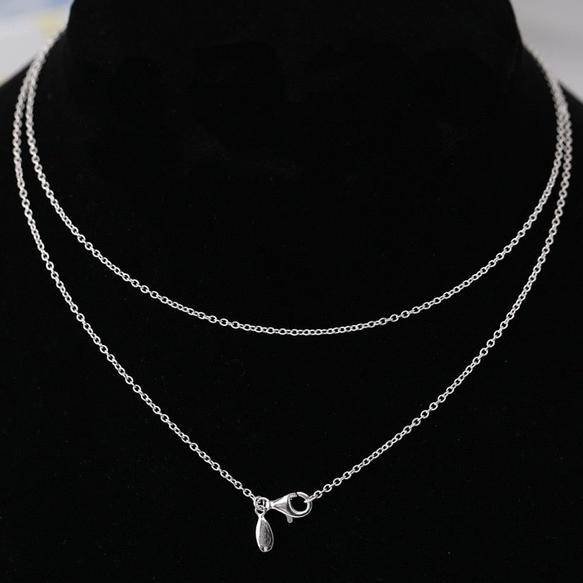 Authentic 925 Sterling Silver Necklace Signature Anchor Chain Link Necklace For Women Wedding Party Gift Fine Pandora Jewelry