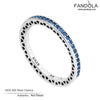 Authentic 925 Sterling Silver Radiant Hearts Wedding Ring with Princess Blue Enamel Rings for Women Fine Jewelry Wholesale