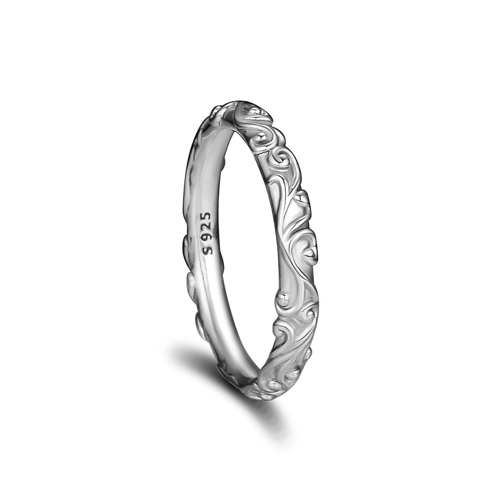 Authentic 925 Sterling Silver Regal Beauty Ring DIY Fine Jewelry for Women SR172