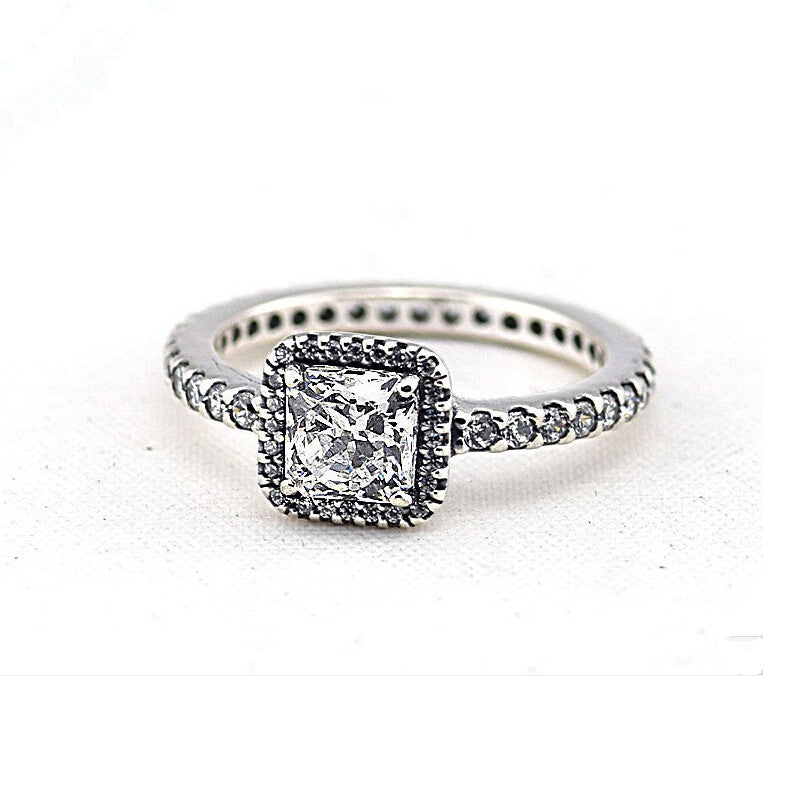 Authentic 925 Sterling Silver Ring Timeless Elegance with Clear CZ Finger Rings For Women Wedding Gift Fine Europe Jewelry