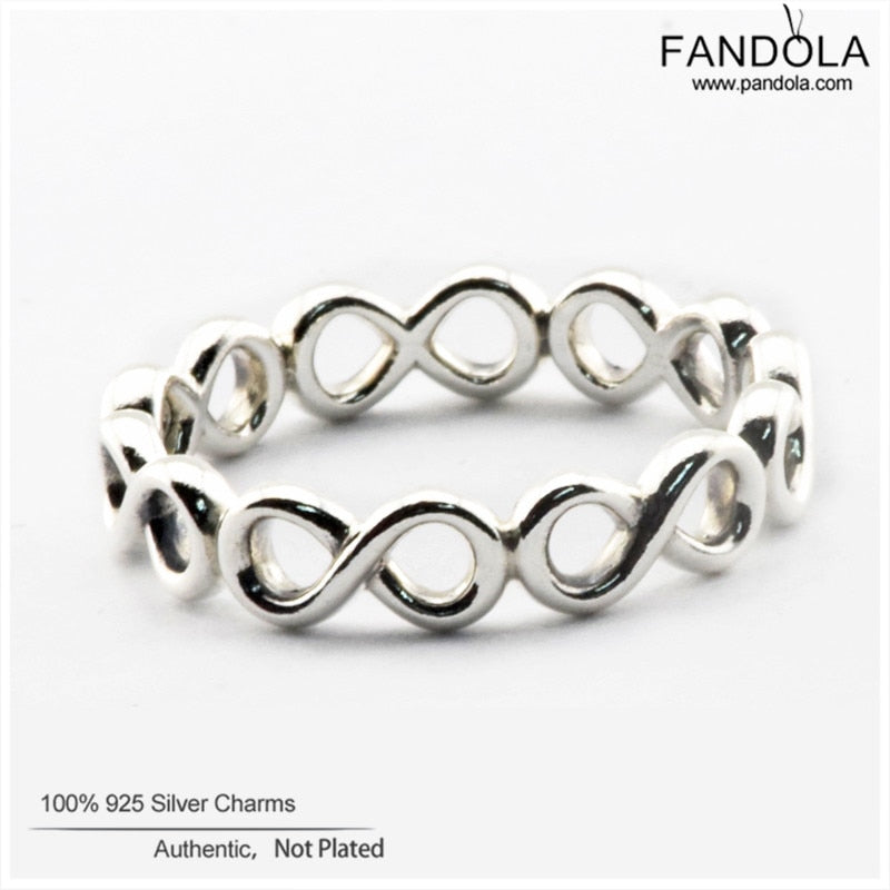 Authentic 925 Sterling Silver Rings Infinite Shine Ring for Women Girl Gift Wedding Jewelry Sterling-Silver-Jewelry #52-58